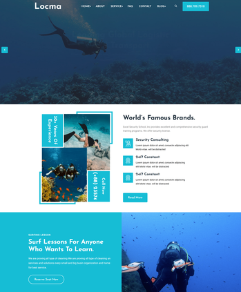 游泳学校冲浪和潜水