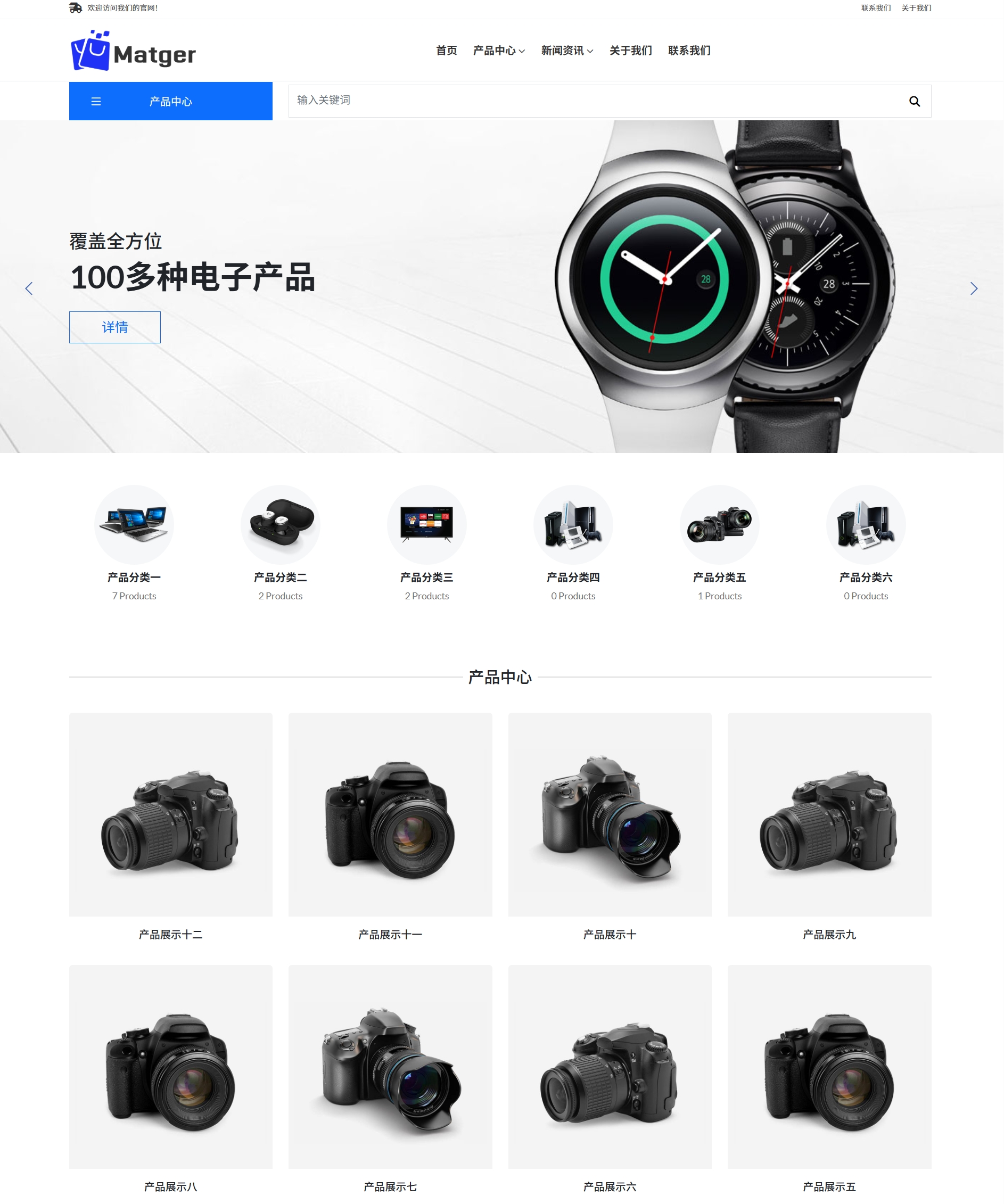 电子产品网站模板 数码相机网站